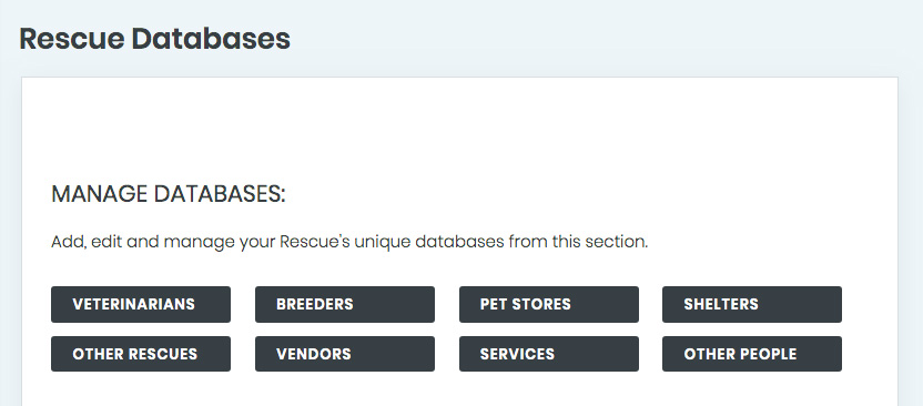 Dog House - Rescue Databases